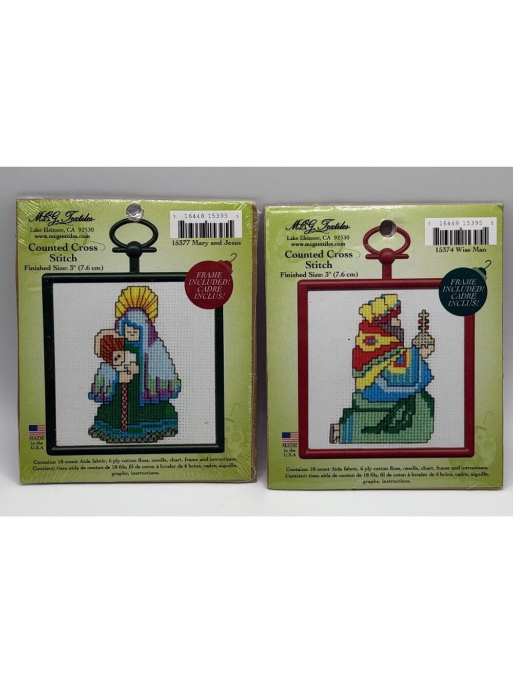 2 MCG Textiles Counted Cross Stitch Mary & Jesus, Wise Man
